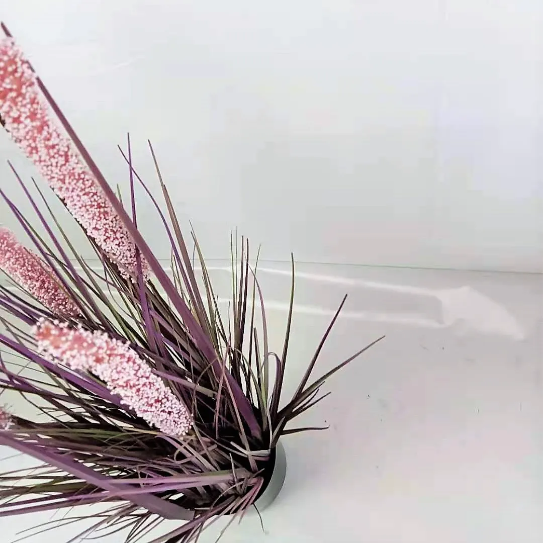 Large Tall Dried Artificial Potted Plant Reed Purple Planta De Maceta Artificial Pampas Onion Grass Bonsai For Decoration