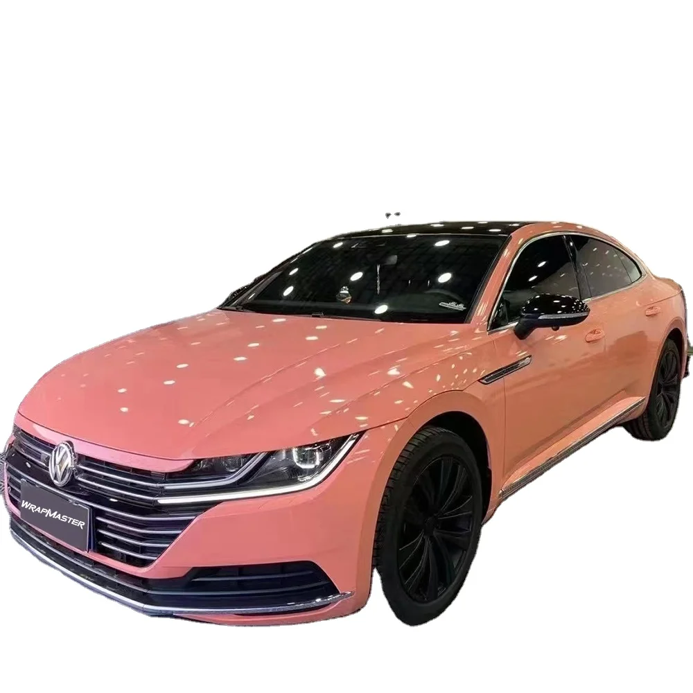 WRAPMASTER 1.52*17m Vehicle Paint Protection Paggy Pink Super Crystal Gloss Vinyl Wrap Car Film
