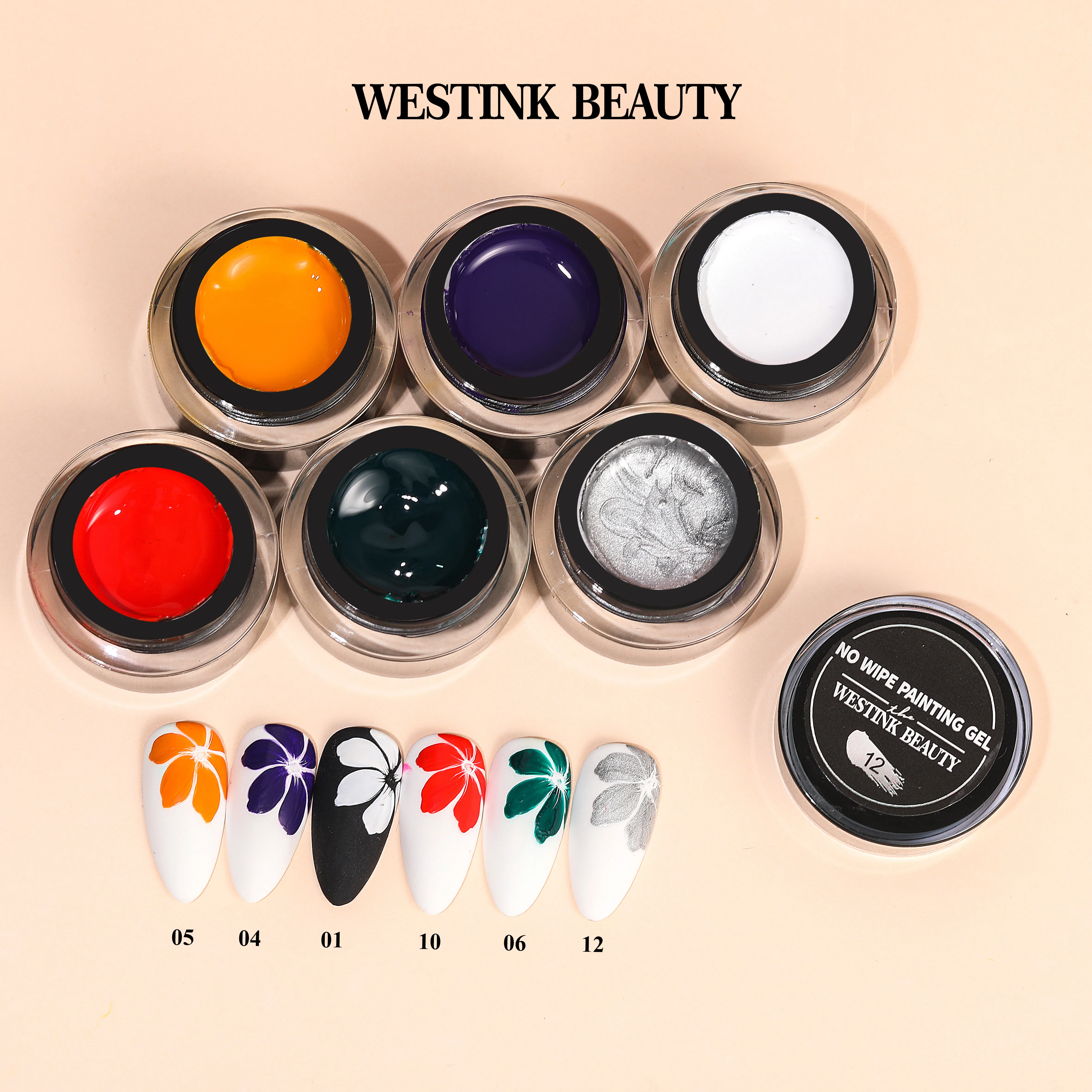 Nail Supplies High Pigment Painting Glue Polish Art UV Gel Paint Flowers Drawing Paintings 12 Colors Set Private Label