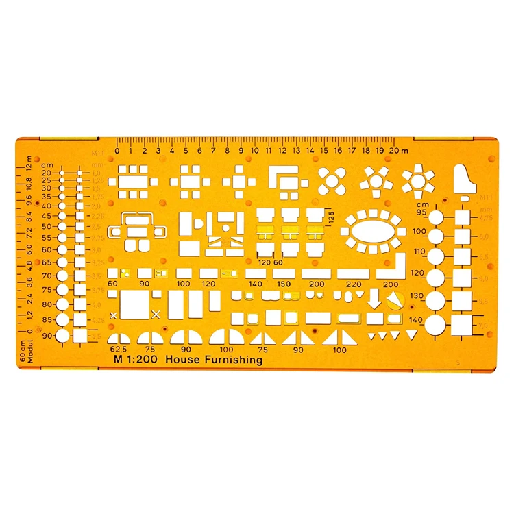 Офисный шаблон для архитектурного рисования в масштабе 1x200 специальный трафарет измерительный инструмент строительства мебели из