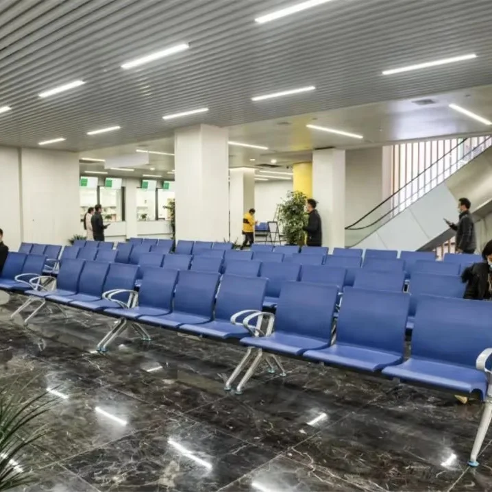 Modern airport waiting chair 3-5 seater hospital reception room PU station customer link Bench