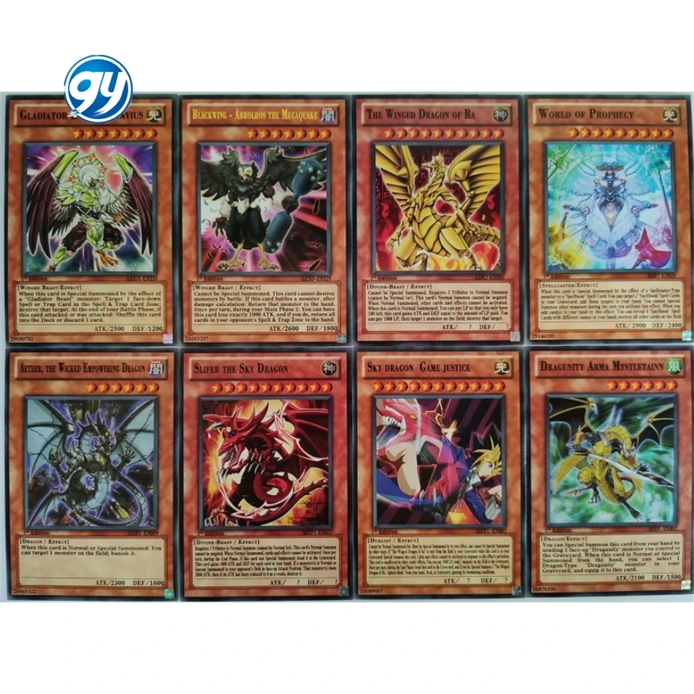 216 шт. карточки Yugioh в оловянной коробке карточка Yu Gi Oh голографическая версия на английском языке золотые буквы дуэли звенья игровая синие