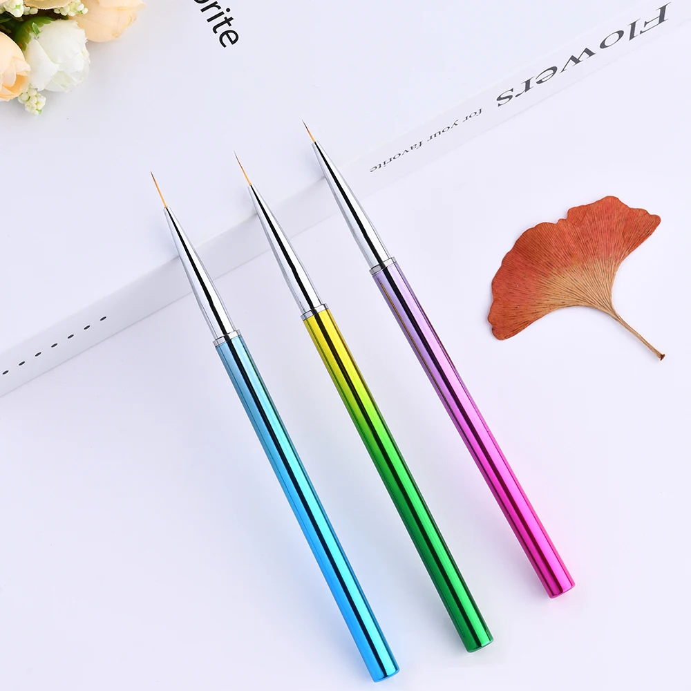 Nail Art линия кисть для рисования 3 шт./компл. DIY Набор нейлоновых волосяных акриловые УФ-гель кисти из нарисованной цветочной линии сетки