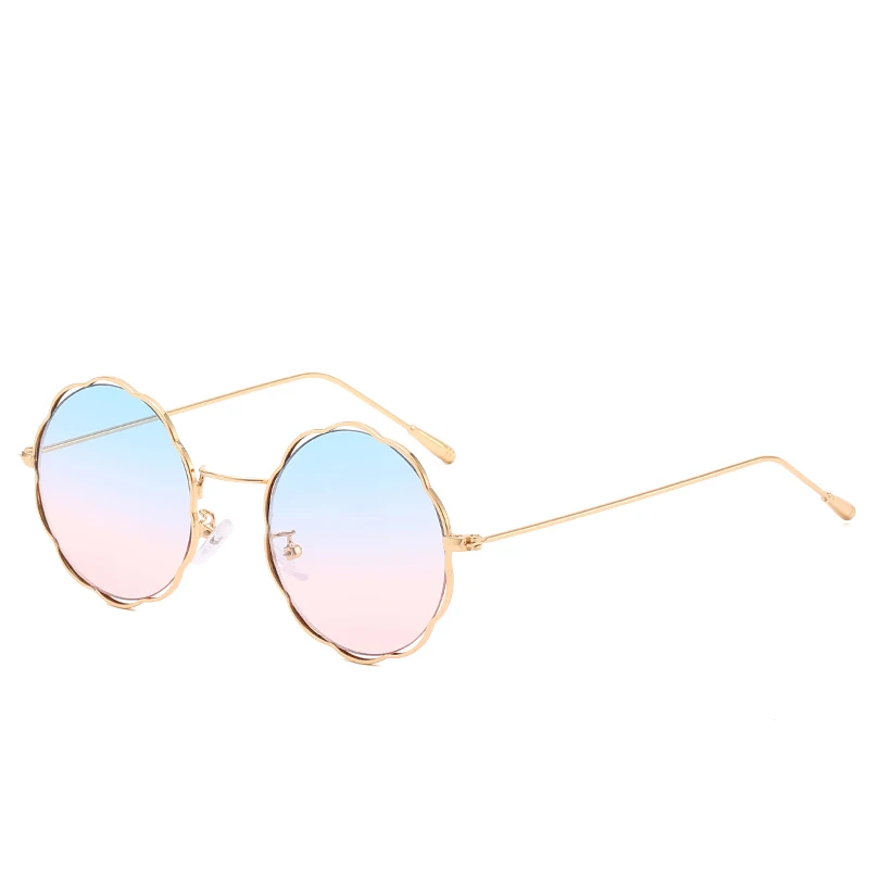 
New Style Popular Classical Polygon Shape Colorful Lens Oval Sunglasses Metal Frame Ocean Lens Shades Sunglasses For Men Women 