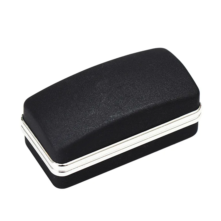Shiny Mirror Silver White Cufflinks Rectangular Black Frosted Tie Clip Gift Luxury Chrome Cufflink Box
