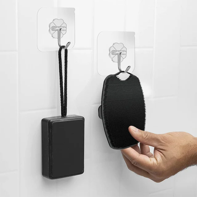 Shield shape Soft Exfoliating Brush Shower Bathing Sponge for Body Exfoliation and Massage silicone body scrubber with hook
