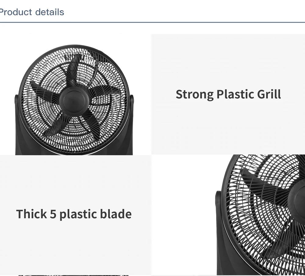 South African  fashion design Box Fan  Oem Household Appliances Plastic Air Cooling 20 Inch Floor Fan