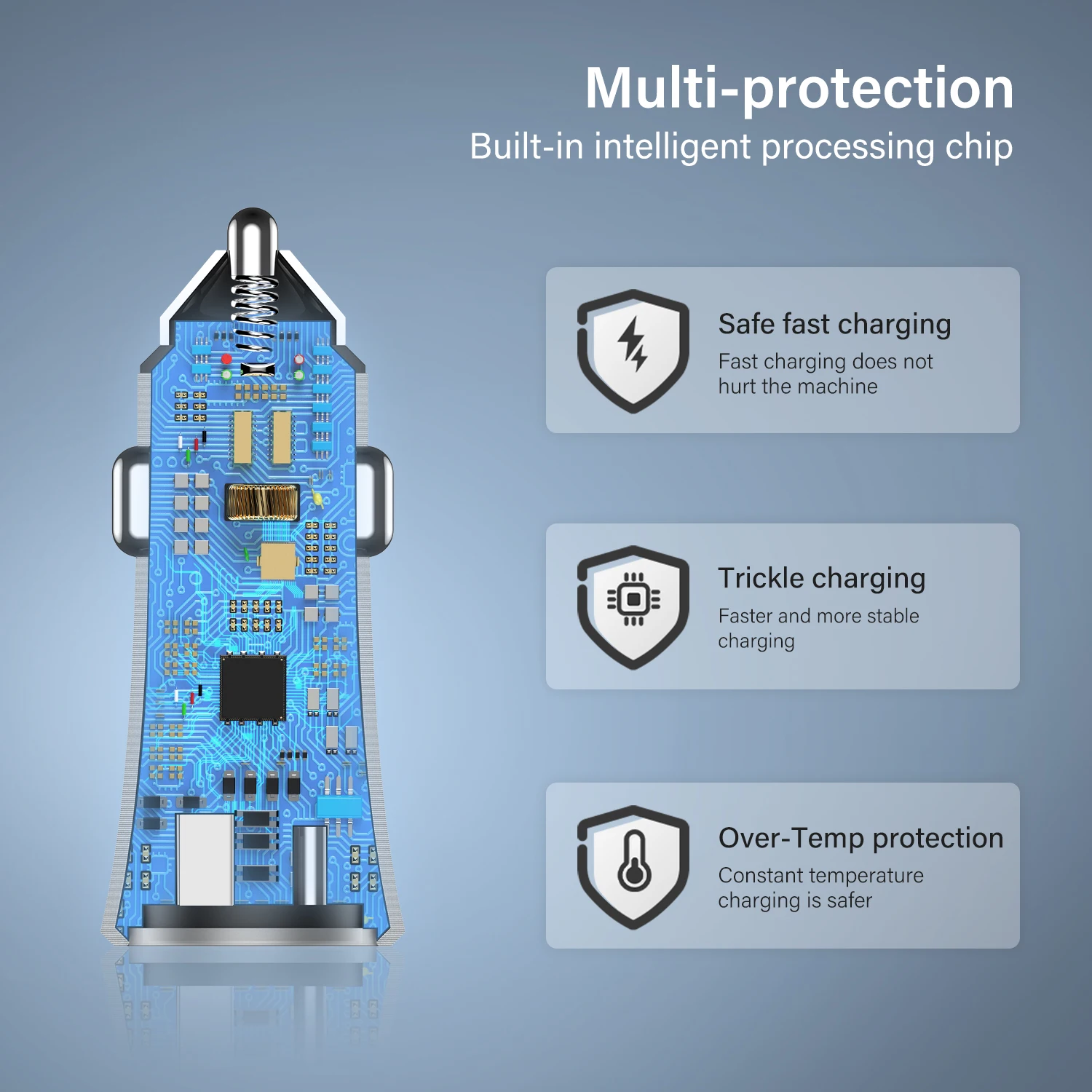 3D UV 42.5W Car Charger USB Type C Fast Charger QC 4.0 3.0 PD Quick Charging for iPhone 14 13 Max Mobile Phone Charger