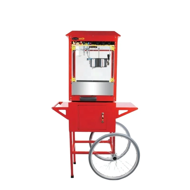 Factory Luxurious CE approval Food Popular Snack Vending Machines 8 Oz Mobile Commercial Popcorn Cart Machine with warmer