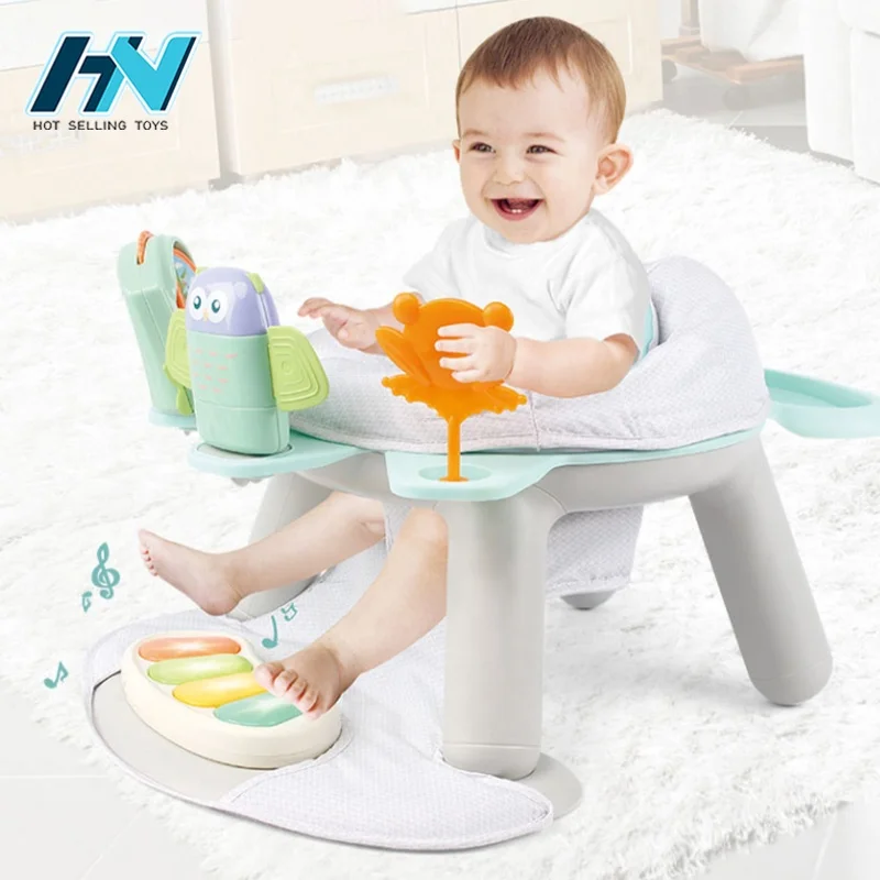 dining seat 3 in 1 baby fitness piano feeding eating chair baby with music and mirror