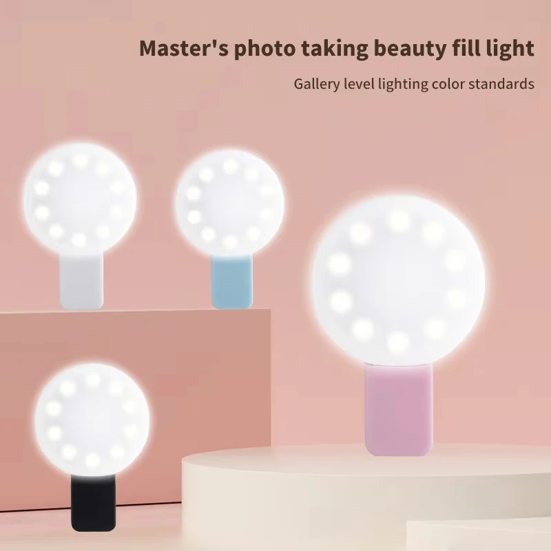 Cheap price mini Q selfie light clip on phone portable rechargeable led flash phone lens light 3 brightness