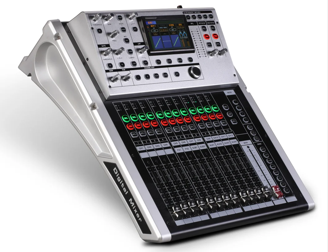 T-12 Professional Rackmount Digital Audio Music Mixer Sound Mixing Console with USB and Effects