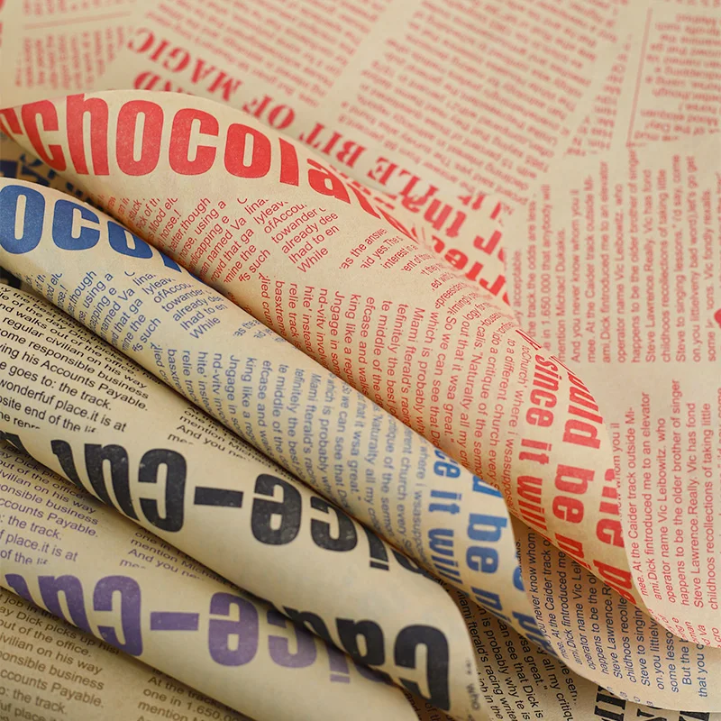 JOYWOOD Vintage Fashion English Newspaper Gift Packaging Paper Kraft Paper Flower Bundle Flower Wrapping Paper Wholesale