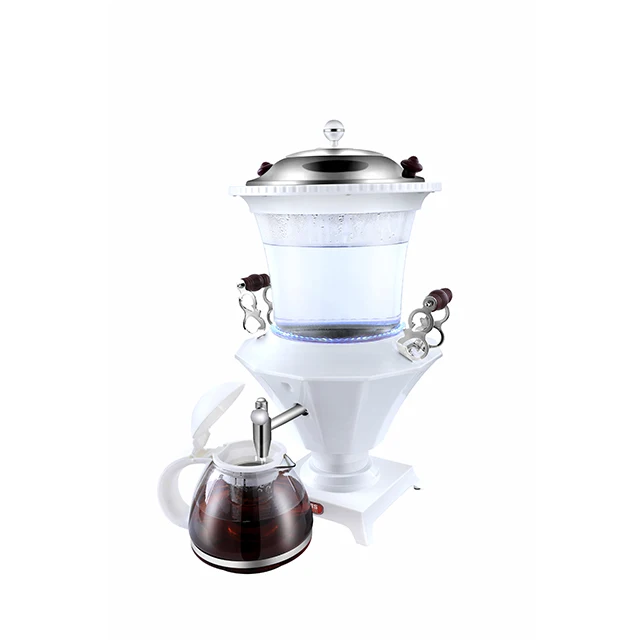Electric Glass Russian Samovar with LED indicator and teapot