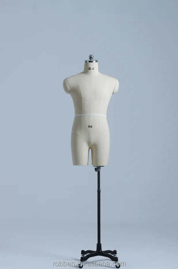 Pinable Sewing Dress Form Mannequin Plus Size male half body Torso Mannequins with Adjustable Height Standing For Clothing