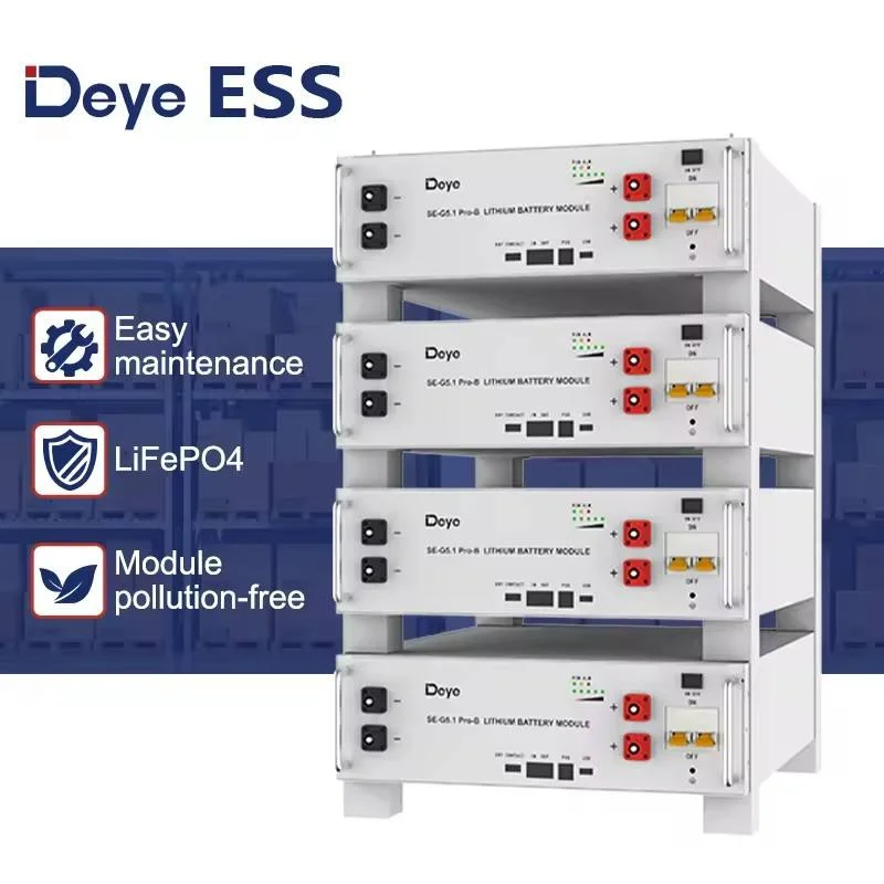 Литиевые батареи Deye Lon Se-g5.1pro-b Lifepo4 Lit Ge-f60-50kw Hybrid M. Rw-m5.3 Kwh (51 2 v 80a 5 32 Kwh)