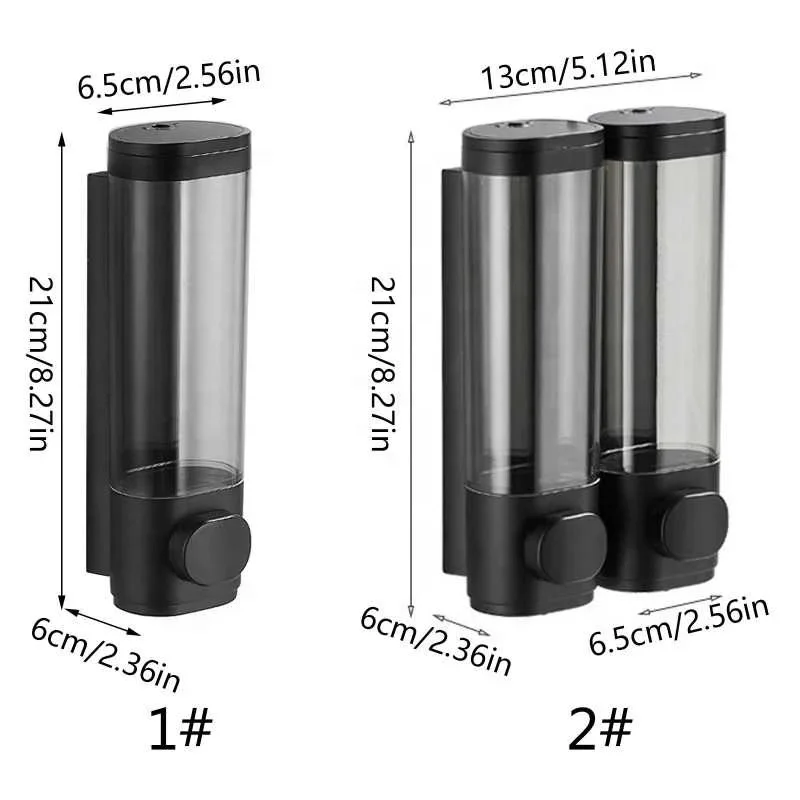 Bathroom Abs Lockable Hotel Bathroom Shampoo Soap Dispenser Wall-mounted Double Soap Dispenser Manual Liquid Soap Dispenser