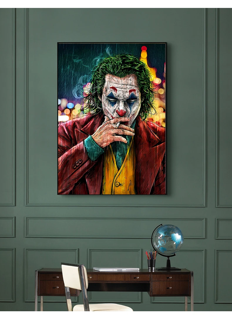 Movie Star The Joker Oil Canvas Painting Poster Prints Joker Comic Wall Art Painting Pictures for Living Room Home Decor