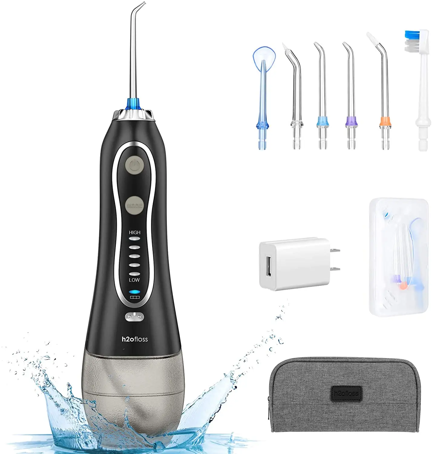 h2ofloss portable cordless  dental water flosser  oral irrigator with high quality nozzles Dental water jet for teeth cleaning