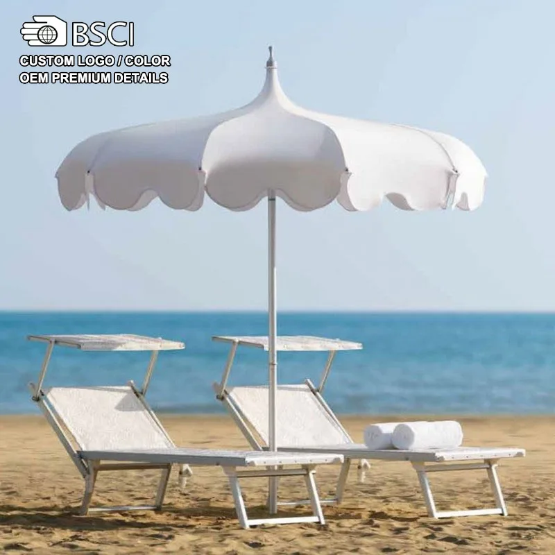 New Custom Large Outdoor Umbrella Aluminum Pole Pogoda Patio Premium Luxury Beach Parasol for Resort Club Wedding Backyard Pool