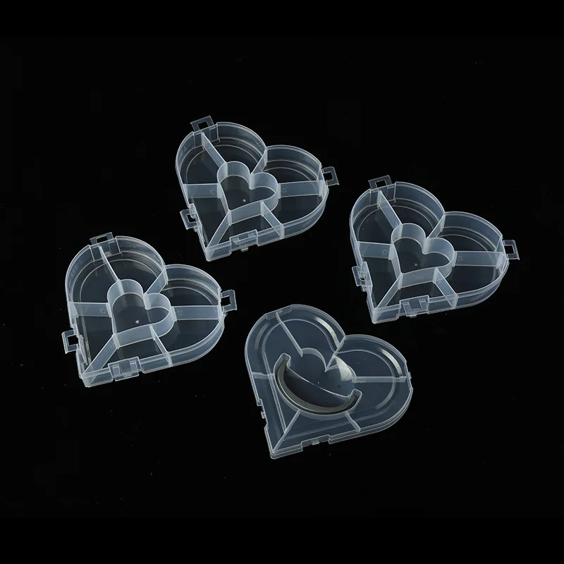 Fashion Design Large Love Heart Three-layer Multi-grid Jewelry Box With Portable Rubber Band Hairpin Storage Desktop