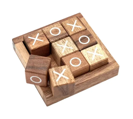 Games for Kids Tic Toe Board Game Rustic Wooden OX Educational Toys