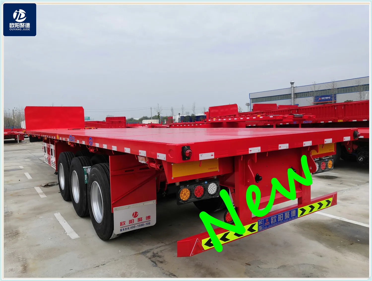 small dolly use construction bridge girder cement pipe container transport with 12 twist locks OYJD  40ft flatbed trailer