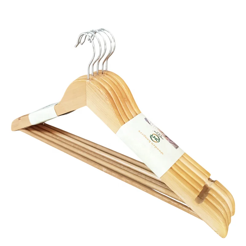 20 PACK Natural White Black Mahogany Wood Clothes Hangers Wooden Coat Hangers with Nonslip Notches