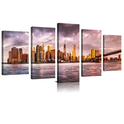 Christmas Gift Sunset Red Sky Beach Photo Modern  Print Canvas Wall Art for Office Living room Restaurant Decor