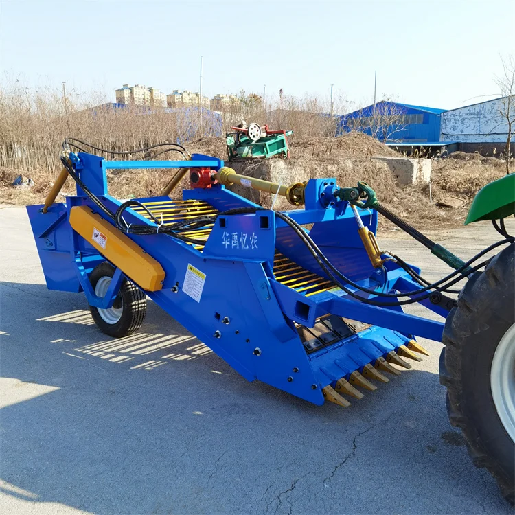 Small stone picker machine clear land and open up wasteland collect and recycle debris and lumps