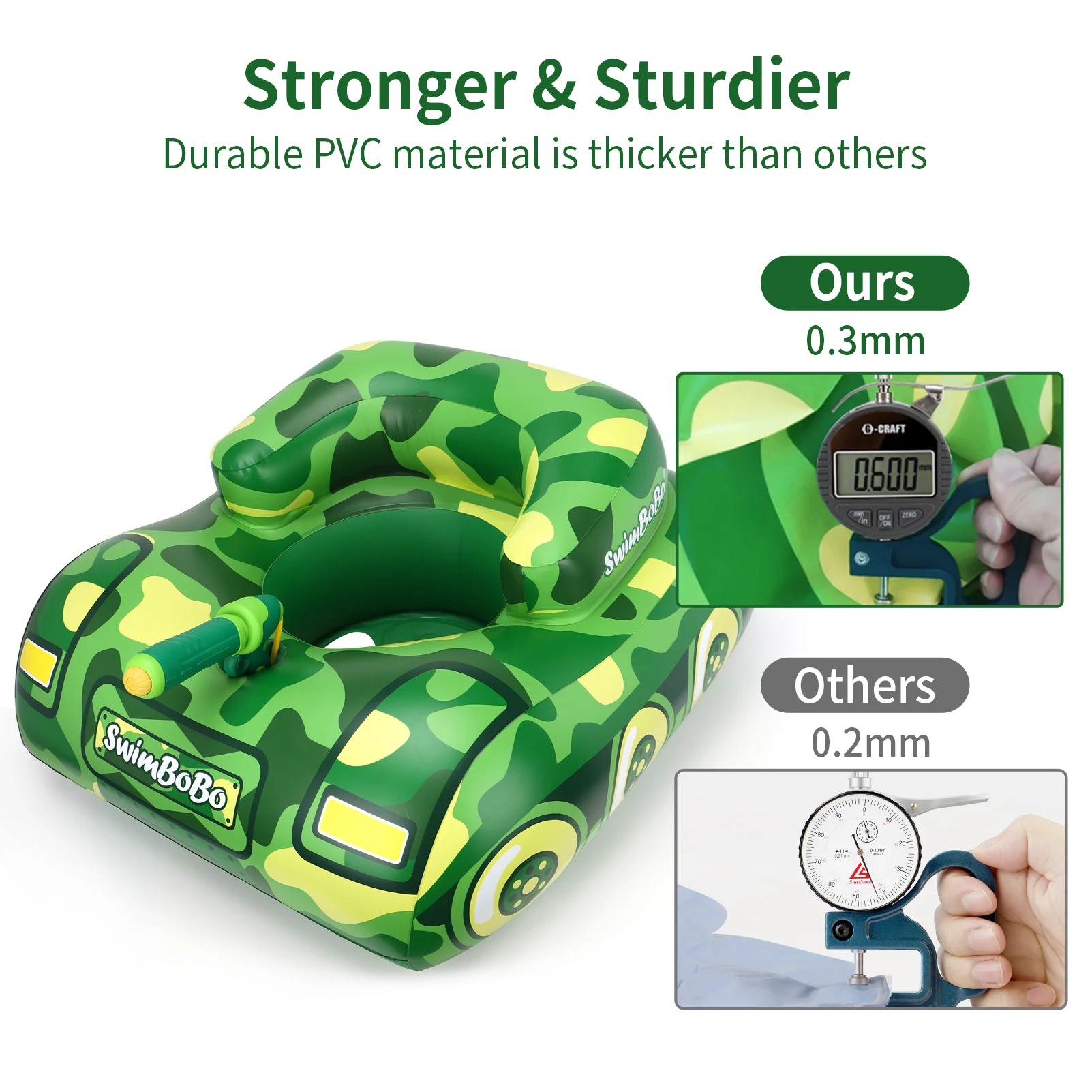 Swimbobo Swim Pool Ring Green Tank Outdoor Baby Summer Play Toys Inflatable Kids Seat Float for Swimming Children Water Fun