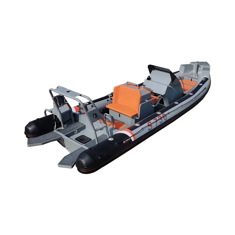 CE 760cm air fishing boat hot inflatable boat with hard aluminum hull