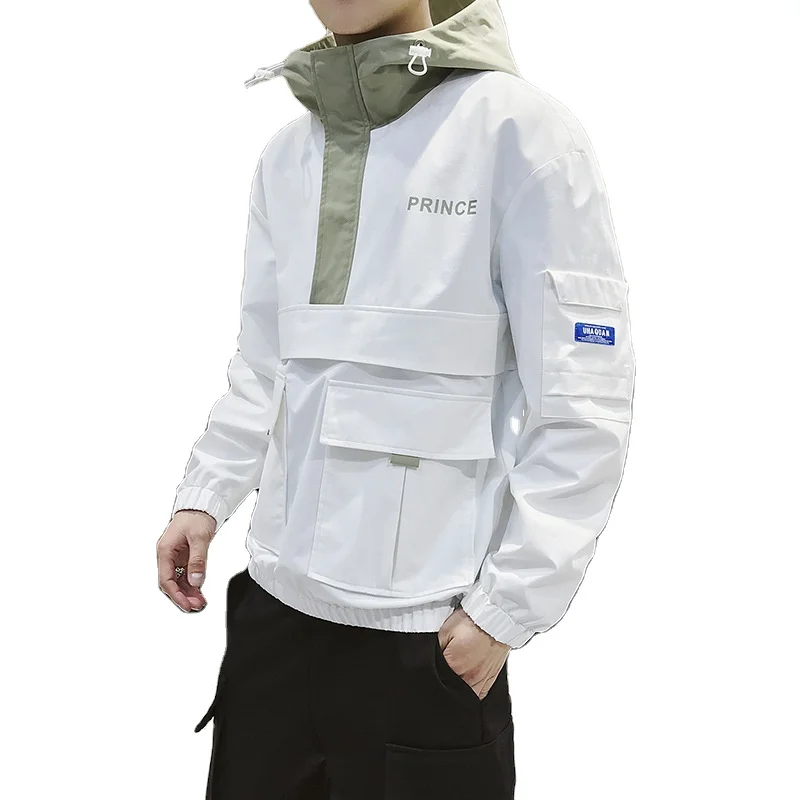 
Newest Upper Zip Large Pocket Mens Casual Wearing Spring Jacket 