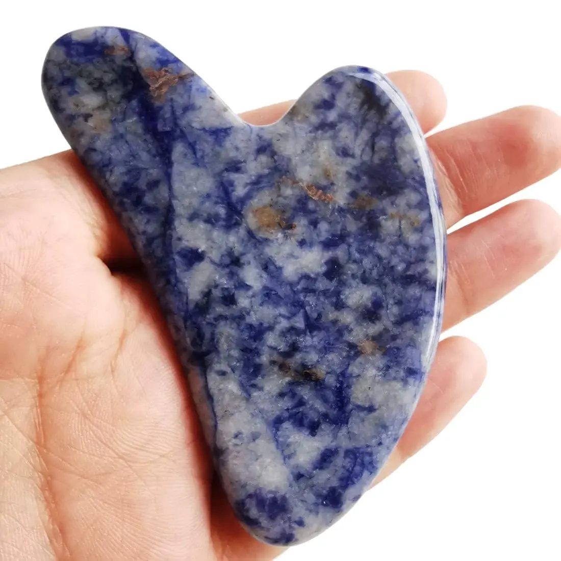 High Quality Low Price Natural Jade Stone Blue Point Crystal Gua Sha Facial Massage Tools Gua Sha Stone