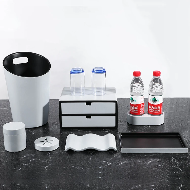 Modern European Style Household 6 Pieces Lid Resin Bathroom Sets Luxury Bathroom Accessories Hotels Bath Wash Gargle Suit