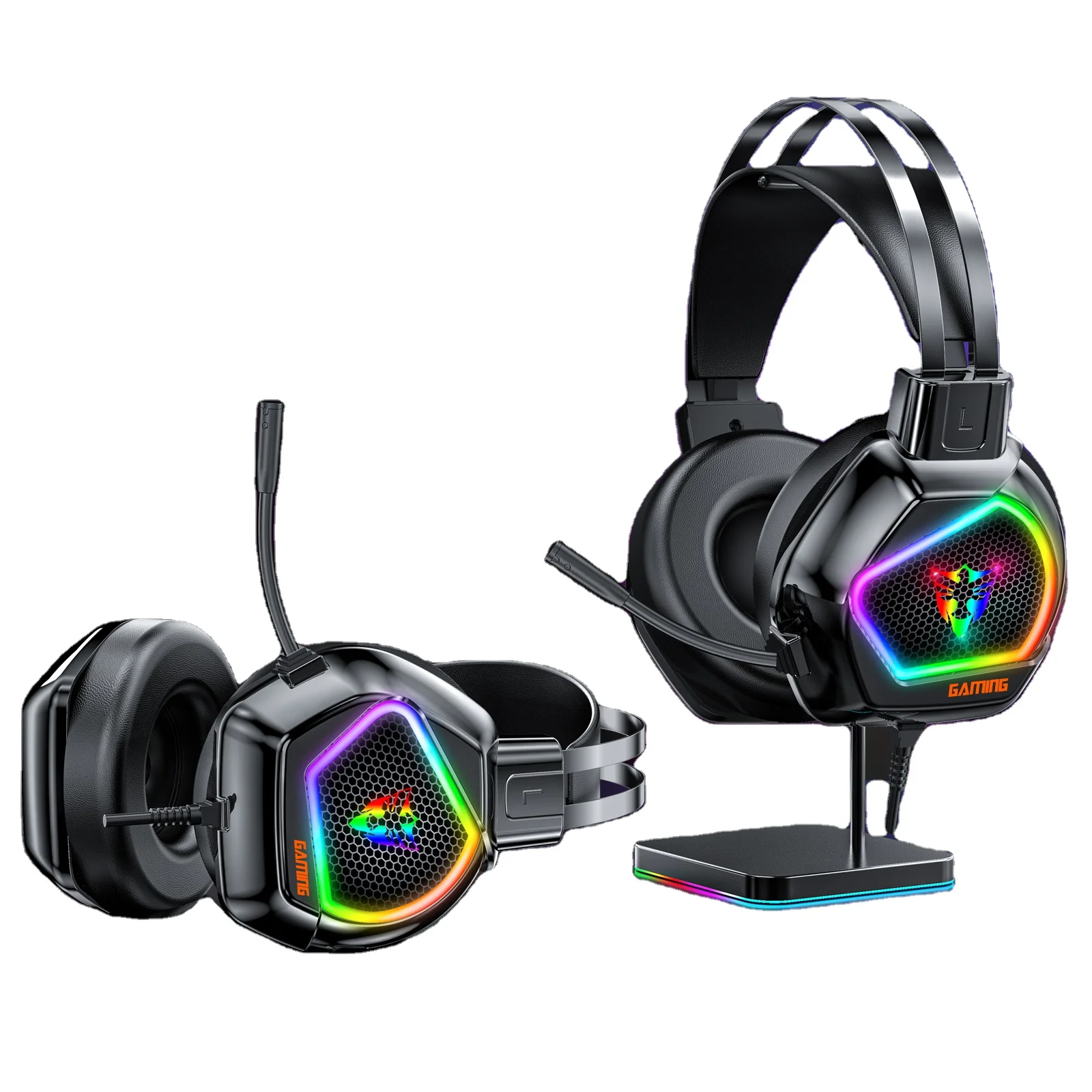 3.5mm Microphone Wired Stereo 7.1 Gamer Headset  Glowing Earphones Gaming Headphones for PS4 PS5