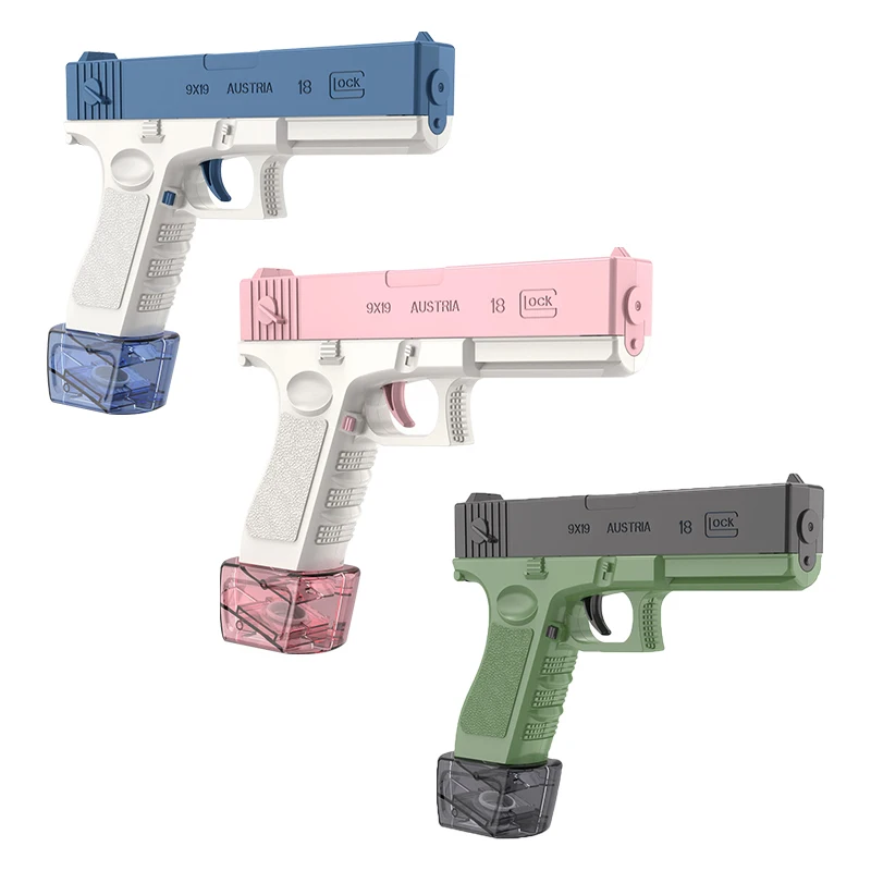 New Glock Electric Water Gun Automatic Battery Powered Water Squirt Guns for Kids Outdoor Summer Toys Gun
