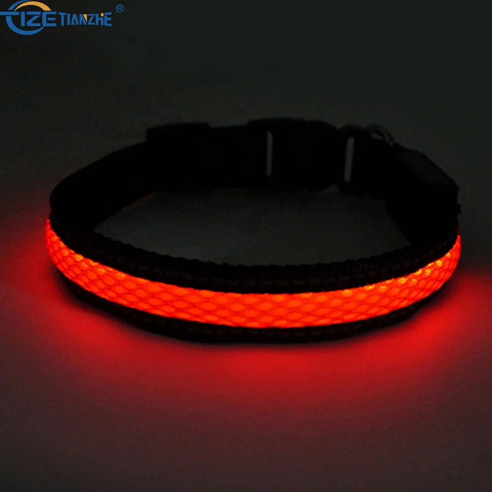 New Design Outdoor Soft Mesh USB Rechargeable Led Dog Leash Webbing Flashing In Dark Collar