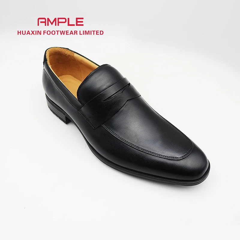 Hot Sale Genuine Leather Office Shoes Casual Formal Black Loafers Dress Shoes For Men