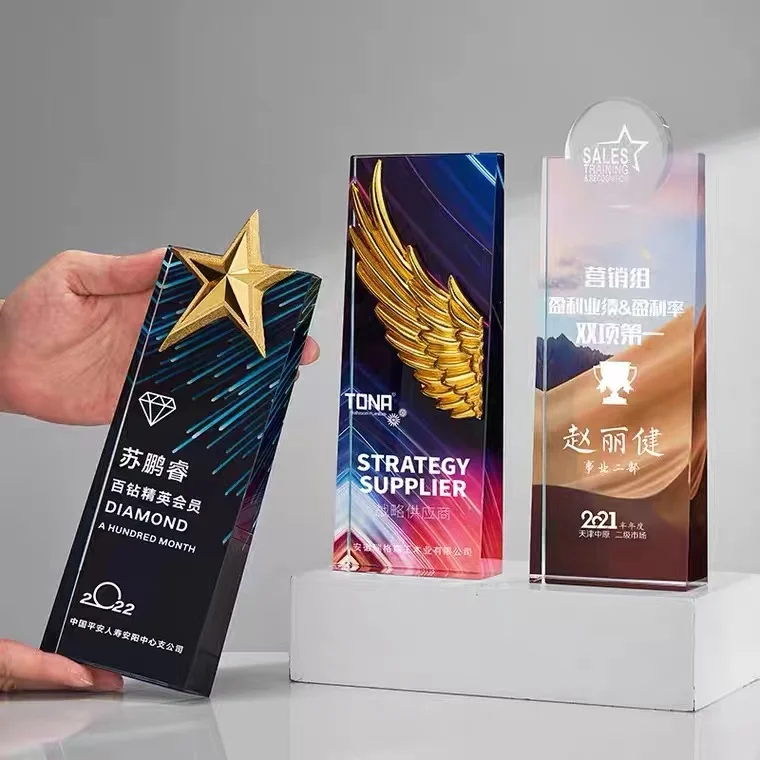 Custom Metal Diamond Crown Trophy Basketball Football Crystal Trophy Medal Award Souvenir