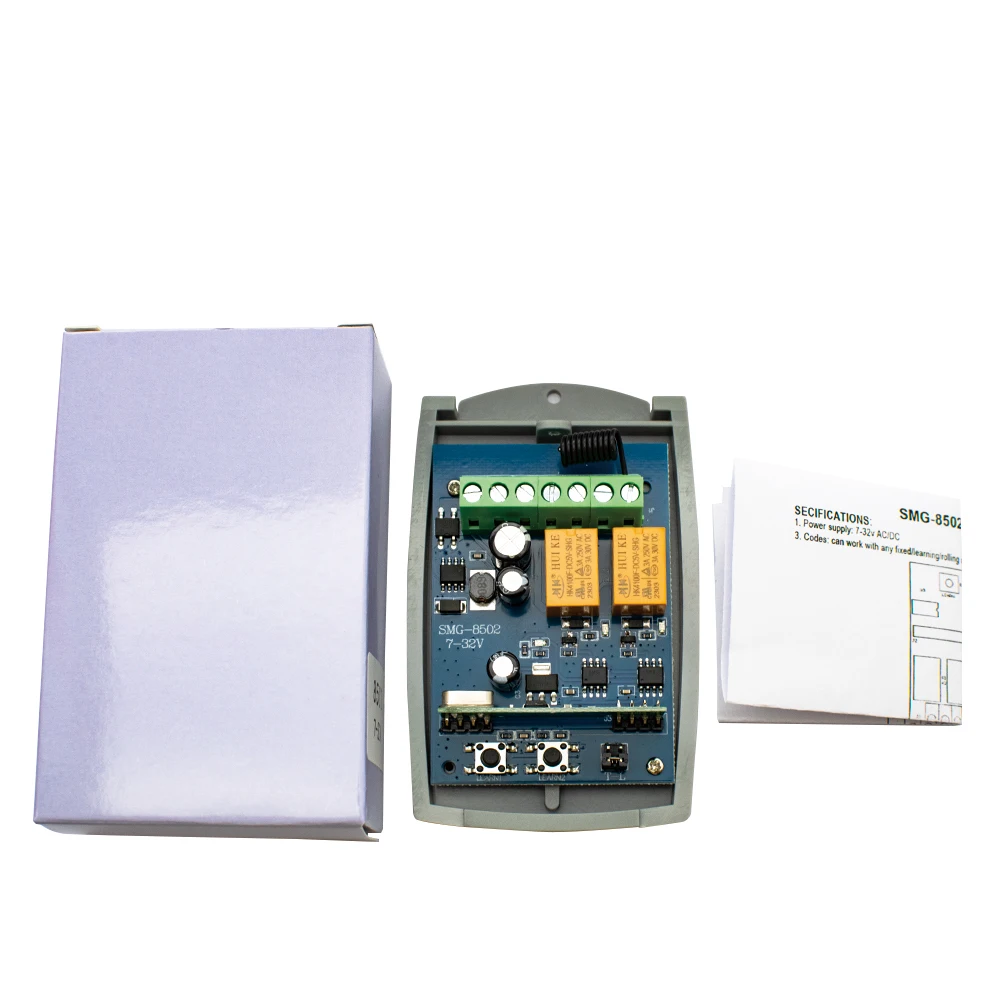 SMG-8502 AC/DC85-250V Receiver Switch 433mhz Repeater Module for Garage Door Motor Light Pump 110V 220V 240V Learning Code