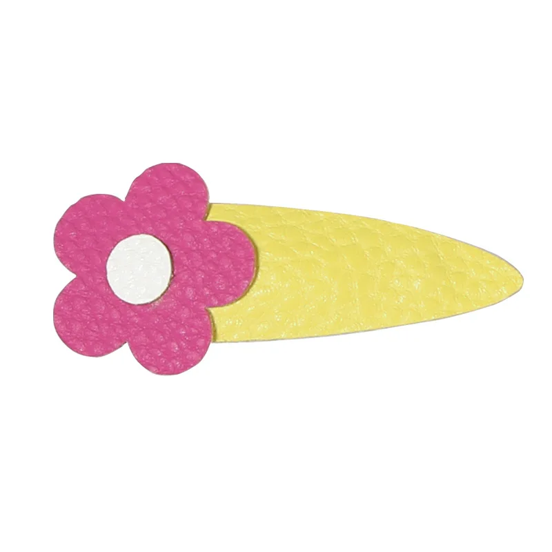 Lovely Heart-shaped Triangle Geometric PU Leather Hair Clips Fashion Bowknot Bangs Hairpins Infant Headwear Photo Props