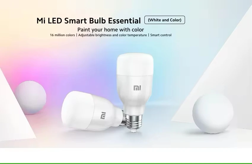 Fashionable Original Xia omi Mijia Mi Smart Portable  LED Bulb Essential (White and Color) Smart App Control E27 Blub GPX4021GL