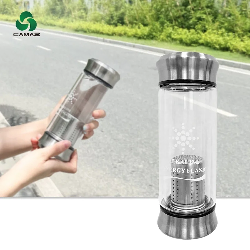 CHC 5023 Bio glass Energy Alkaline water flask with mineral stone for change normal water into Health care water