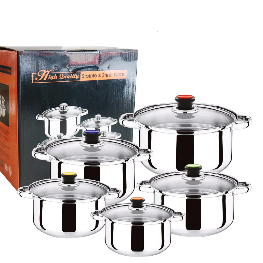 Wholesale Induction Cooker Cookware Large Stainless Steel Soup Serving Pot Kitchen Cooking Ware Set Soup And Stock Pot