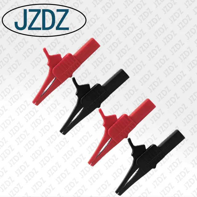
JZDZ J.60039 4mm safety banana jack gun test clip copper plated nickel insert insulation large safety alligator clip 