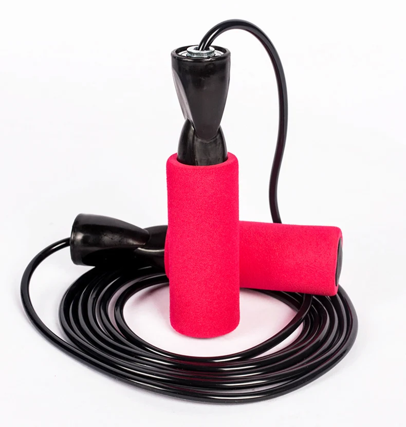 classic body shaped gym equipment durable comfortable multi-color sponge foam bearing skip jump rope with thicken solid PVC wire