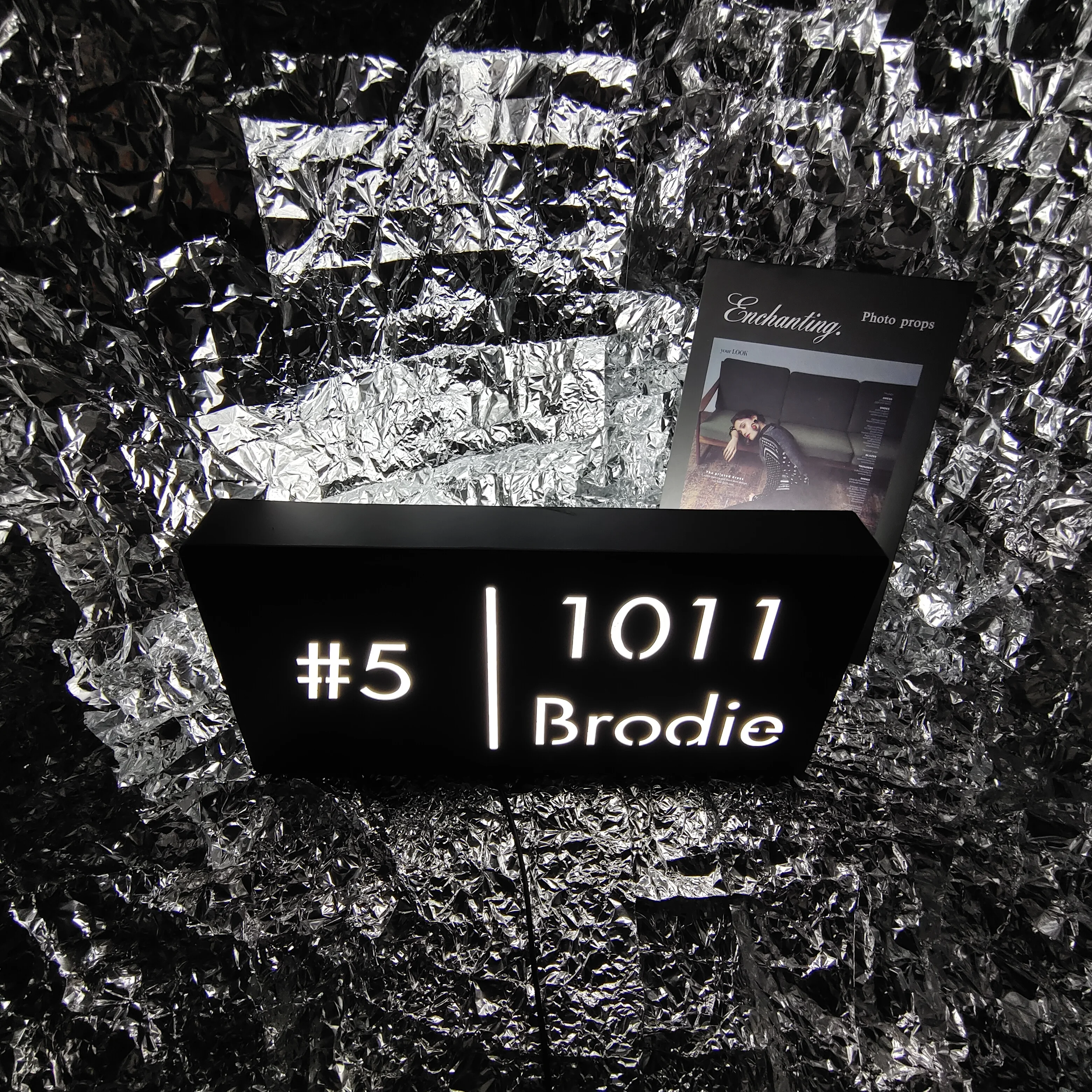 Interior Used Stainless Steel Door Plate Signs LED Illuminated House Number Signage Light Up Room Name and House Number