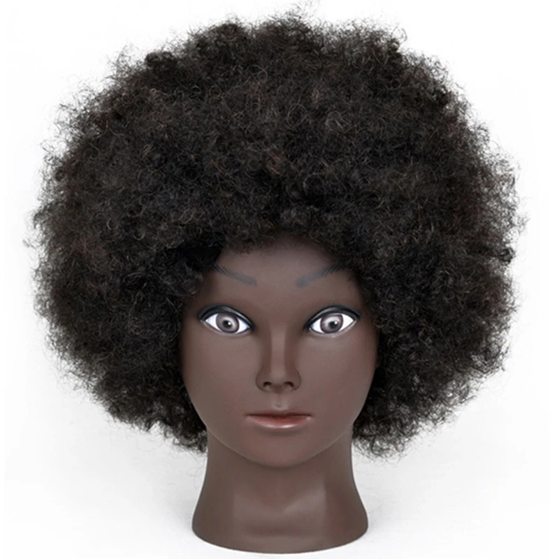 Afro Kinky Mannequin Female Doll Head Human Hair Africanamerican Mannequin Heads for Braiding Practice