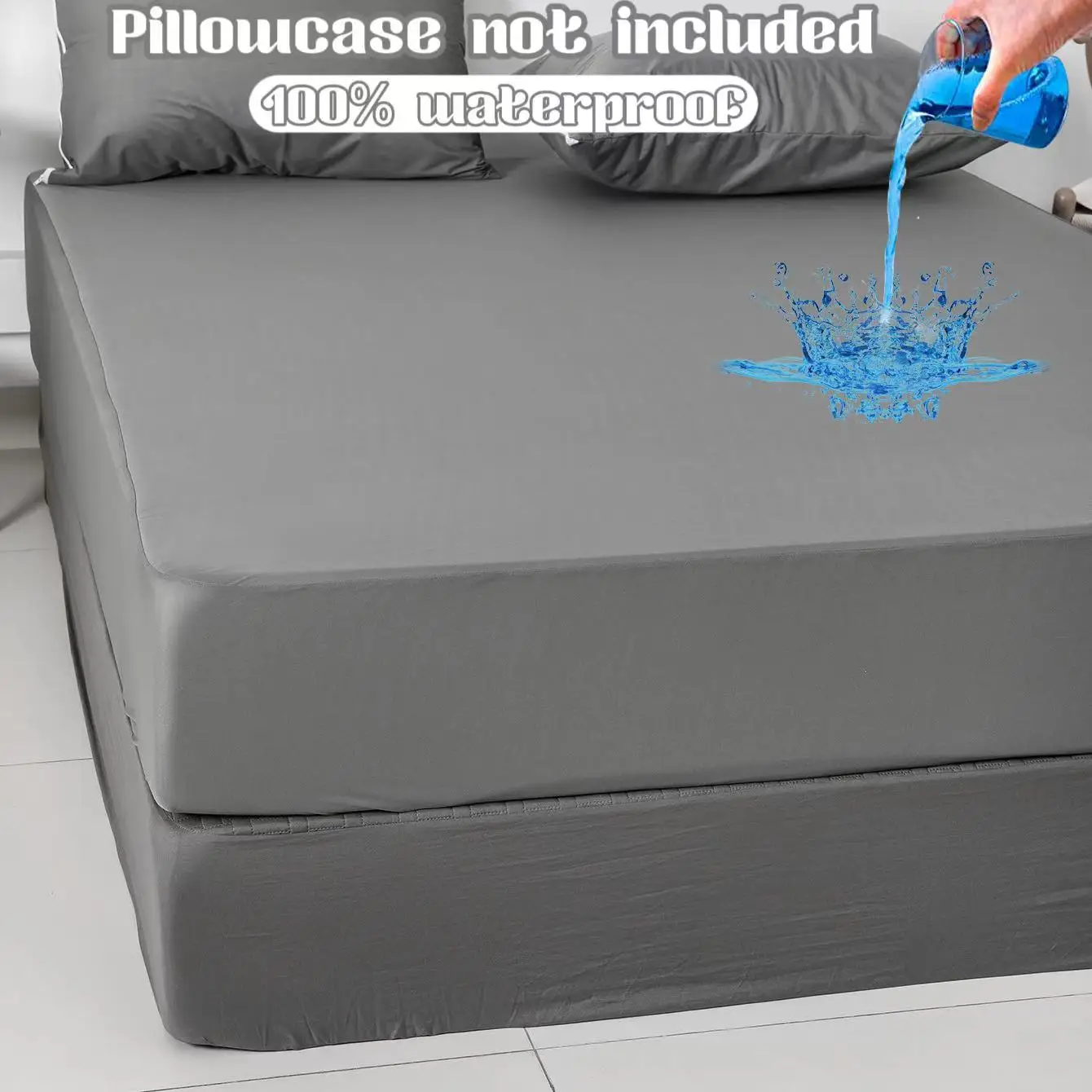 Waterproof Microsoft Mattress Protector,Soft and Breathable Fitted Mattress Cover,Noiseless Deep Pocket Bed cover